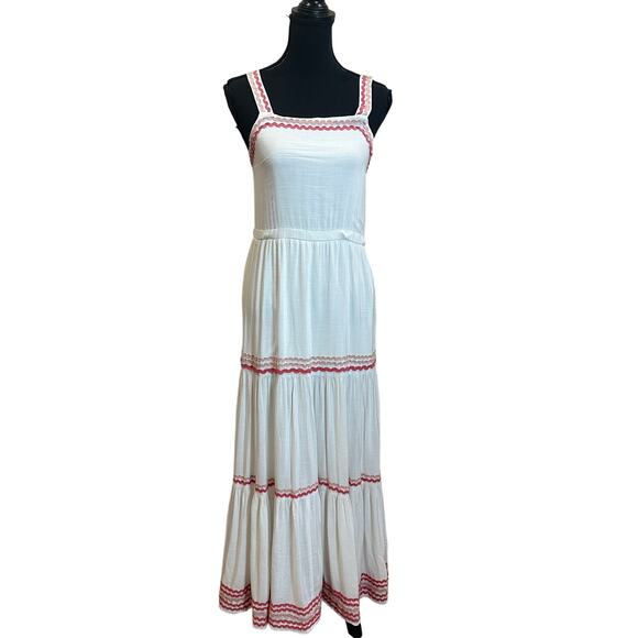 Splendid White Tiered Ruffle Maxi Dress XS Cottagecore Romantic Sundress $198 - Picture 4 of 10